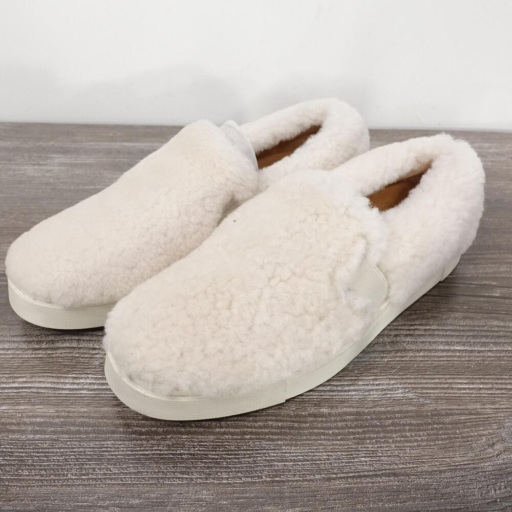 Frye Shoes Womens Size 6 White Shearling Ivy Slip On Slippers Natural‎ Fuzzy